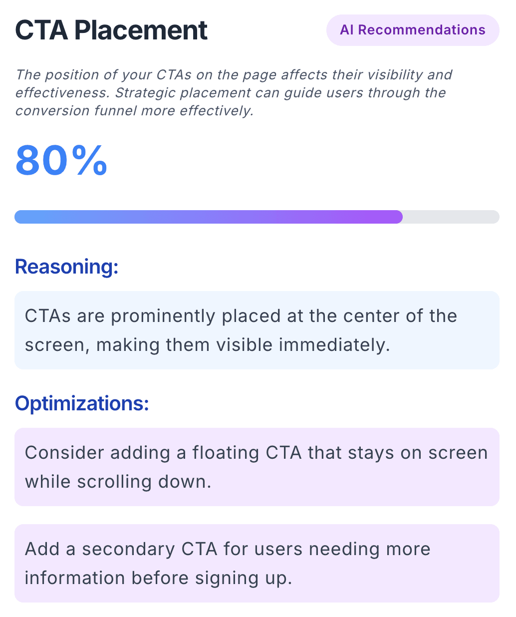 CTA placement preview